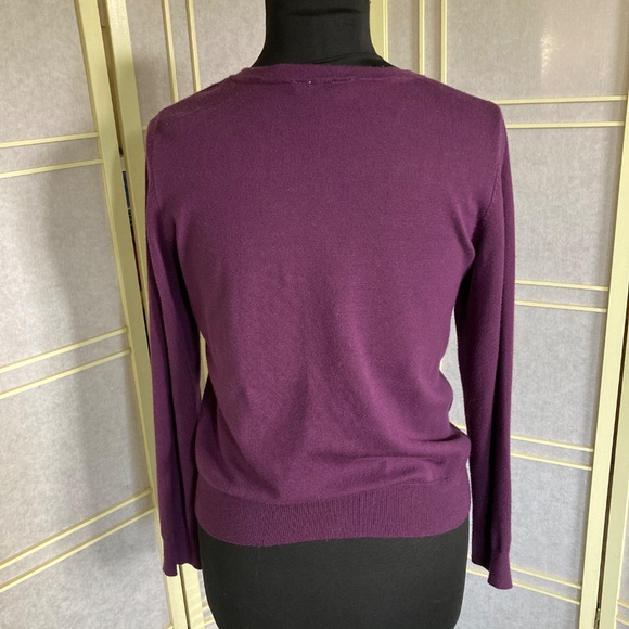 Time and Tru Purple Cardigan Fitted Knit Sweater - Picture 7 of 10